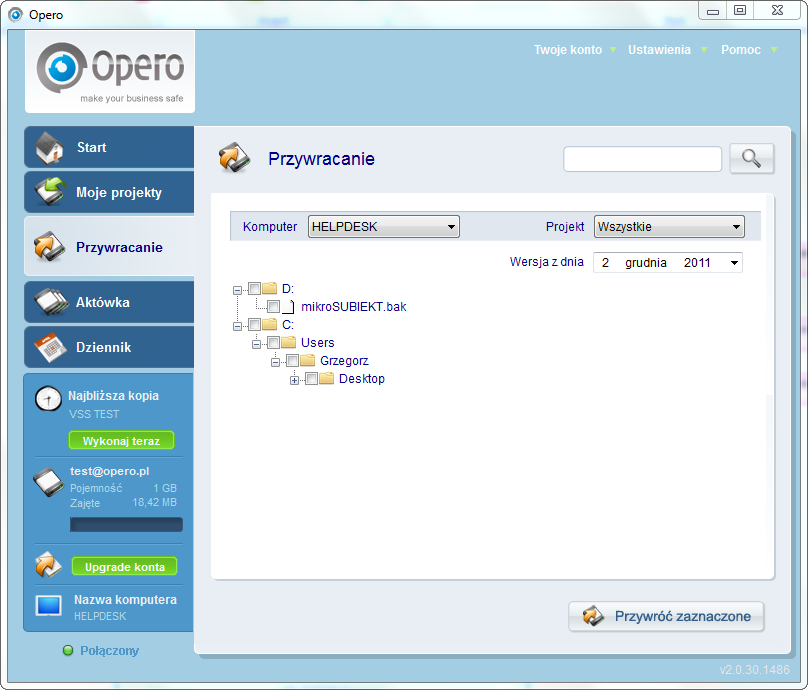 PRZYWRACANIE BAZ DANYCH MS SQL Do przywrócenia bazy MS SQL oprócz aplikacji Opero potrzebujemy również narzędzia do zarządzania bazami MS SQL Microsoft SQL Server
