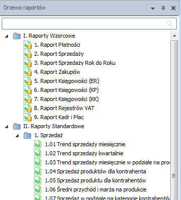 Rysunek 4.2 Ekran główny 4.2 Raporty wzorcowe i standardowe Razem z aplikacją dostarczona jest baza standardowych raportów.