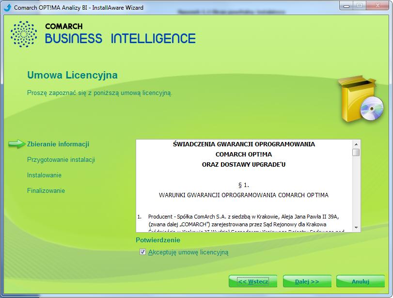 2 Instalacja Pierwszą instalację w firmie należy wykonać na komputerze, na którym znajdują się bazy firmowe Comarch OPT!MA.