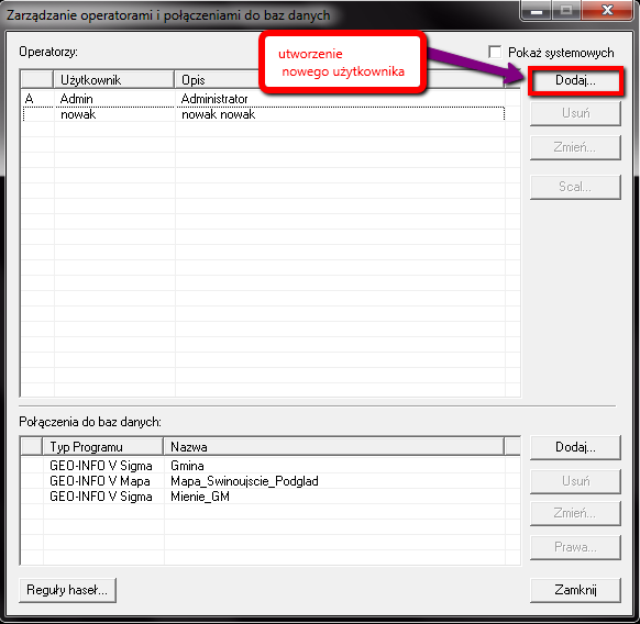 S t r n a 21 W celu utwrzenia użytkwnika prgramu, należy pprzez Menadżera Operatrów nacisnąć przycisk Ddaj. Znajduje się n w katalgu głównym prduktów Systherm Inf.