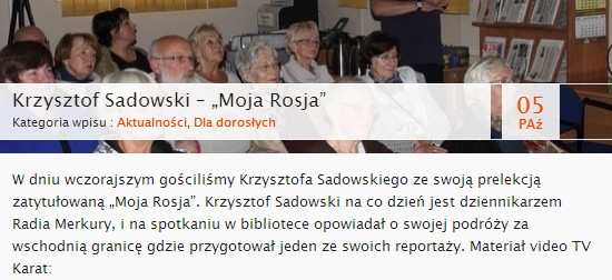 FUNKCJE PODSTAWOWE Bieżące informacje o wydarzeniach 1-3 najnowszych wydarzeń na stronie głównej Dedykowana strona z listą wydarzeń z linkami do szczegółów na temat wydarzenia Jasny i wyraźny podział