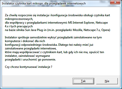 W przypadku zastosowania czytnika GemPCTwin (czytnik USB) w celu poprawnego działania czytnika należy wpiąć go w odpowiednie gniazdo zgodnie z dokumentacją producenta czytnika.