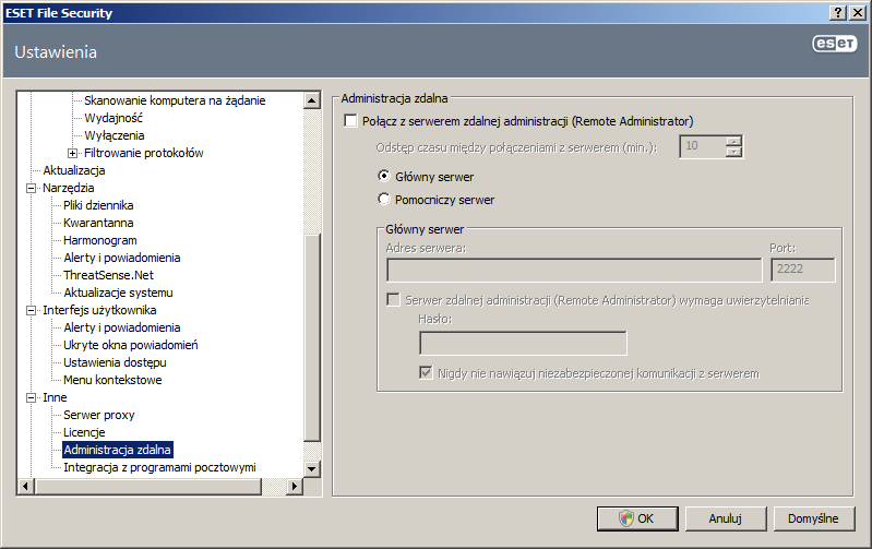 4.13 Administracj a zdalna Program ESET Remote Administrator (ERA) to wydajne narzędzie służące do zarządzania zasadami zabezpieczeń i pozwalające uzyskać całościowy obraz zabezpieczeń wewnątrz sieci.
