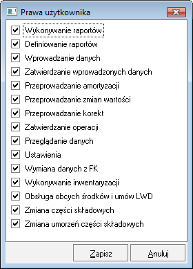 Podręcznik użytkownika Sage Symfonia Środki Trwałe 51 Wgląd we wszystkie dane - użytkownik ma możliwość wglądu we wszystkie dane programu oraz może wykonywać zdefiniowane w programie raporty.