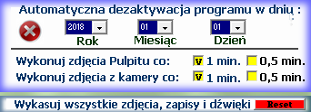 Automatyczna dezaktywacja programu Jeżeli zachodzi potrzeba automatycznego wyłączenia programu po wyznaczonym czasie można skorzystać z opcji automatycznej dezaktywacji programu.