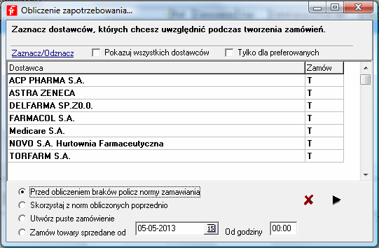 Rozdział VIII Zaopatrzenie Rysunek 8-5 Adresaci zamówień i sposób liczenia zapotrzebowania.