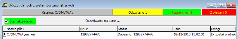 5.3. Edycja danych i przekazanie wygenerowanie plików XML na serwerze FTP Pola są edytowalne w zależności od ustawień Integratora (w Ustawieniach można ustawić które pola są edytowalne) Uwaga: