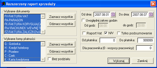 3.9 Raport GUS Zestawienie przydatne do celów statystycznych, zwłaszcza przy sporządzaniu sprawozdań do GUS.