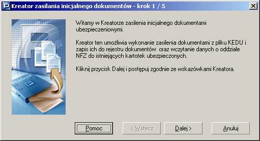 Aby wykonat zasilanie inicjalne: 1. Z menu NarzFdzia wybierz polecenie Zasilanie inicjalne. 2.