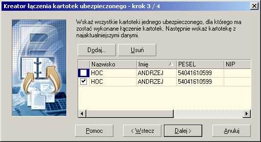 10. Kliknij przycisk OK w oknie komunikatu informuj&cego o zakolczeniu &czenia kartotek. 5.2.8.