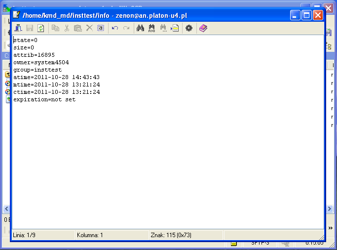 Slajd 46 WinSCP Metadane Atrybuty katalogu