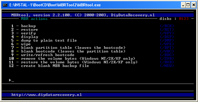 Narzędzia MBR Tool (http://www.diydatarecovery.