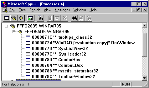 Listę wątków, które utworzył dany proces można otrzymać zaznaczając proces i wybierając polecenie Expand One Level z menu Tree.