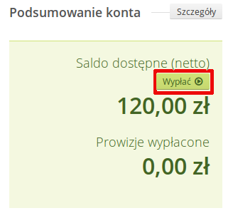 Wypłacanie środków Gdy na koncie wydawcy znajdzie się przynajmniej 50 złotych, wydawca może przelać zarobione pieniądze na