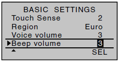 Touch sensitivity / czułośd przycisków Funkcja pozwala na ustalenie w skali od 1 do 10 czułości lewego i prawego przycisku aparatury.