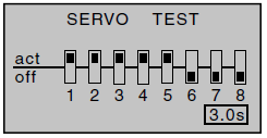 Servo test / test serw Funkcję Servo test podświetlamy za pomocą strzałek.