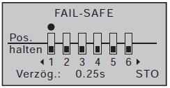 Fail Safe Z menu głównego należy wybrad pozycję Fail Safe... a następnie zatwierdzid przyciskiem SET.