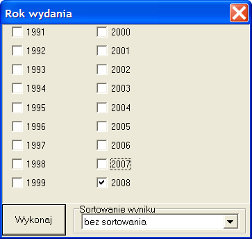 4. Zapytania 4.1. Formułowanie zapytań Zapytanie jest poleceniem dla systemu informatycznego, w wyniku którego zostaje wyróżniony (wyselekcjonowany) pewien podzbiór katalogu.