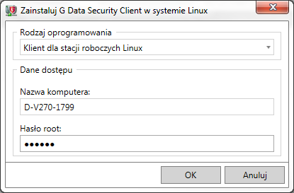 Instalacja 2.6.1 20 Instalacja zdalna Najwygodniejszą formą dystrybucji klienta na stacje robocze i serwery linux jest zdalna instalacja z okna programu G DATA Administrator.