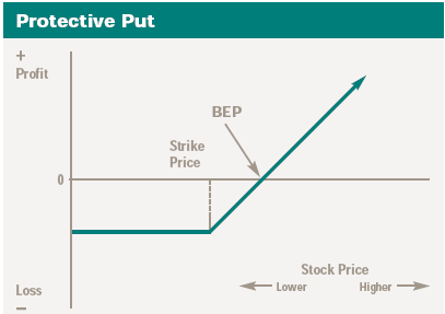PROTECTIVE PUT Strategia polega na kupnie opcji sprzedaży uzupełniających portfel wcześniej kupionych akcji będących instrumentem bazowym dla tych opcji.