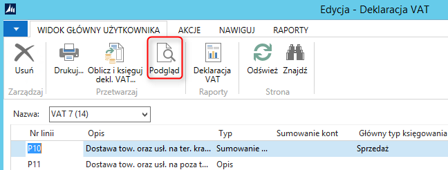 Klikamy przycisk strzałki w kolumnie Zmapowane z polem szablonu VAT a następnie podwójnym kliknięciem wybieramy wiersz do zmapowania.