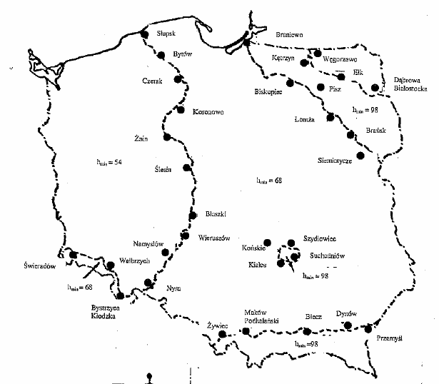 Jeżeli powyższe wymagania nie są spełnione to należy zaprojektować dodatkową warstwę piasku o grubości: h o = h min h p gdzie h p jest grubością podsypki, a h min jest minimalną