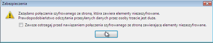 internetowej w przypadku dwóch przeglądarek nie zaobserwowano generowania ostrzeżeń, a tym bardziej przekazania jakichkolwiek dodatkowych informacji