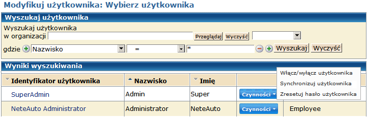 r12.5 SP7 Menu zadao W każdym wierszu na ekranach wyników wyszukiwania lub ekranach list jest wyświetlany przycisk Czynnośd.