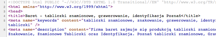 Prawidłowe użycie znaczników title oraz meta w celu zwiększenia dokładności opisu strony. Powyżej przedstawiłem informacje na temat tego jak mniej więcej powinna wyglądać treść na naszej stronie.