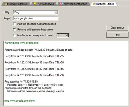 46 Ping the specified host until stopped.