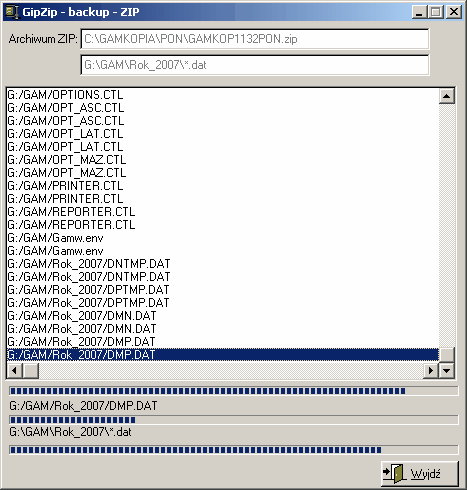 94 Ścieżka katalogu kopii archiwalnych określona jest jako wartość parametru systemowego XX SC_KOPII Jeżeli parametr jest nieokreślony, to domyślnie dane kopiowane są do katalogu C:\GAMKOPIA Kopia