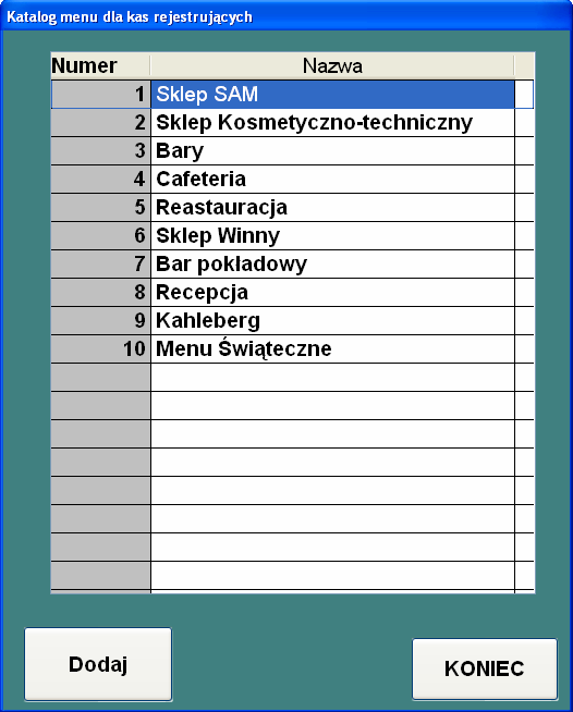 Rysunek 68. Grupy, kasy i menu Kółkami zaznaczono grupy towarowe, prostokąty reprezentują kasy, elipsy to menu kas. Są to więc podzbiory zbioru grup towarowych.