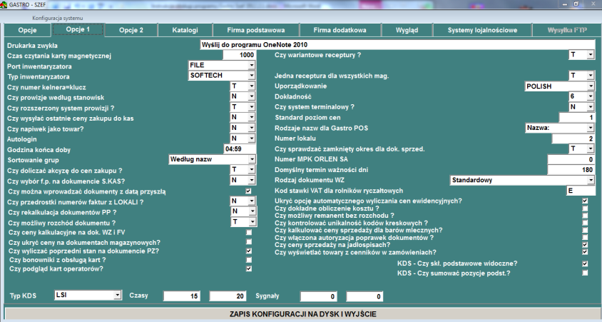 Czy wyświetlać GRUPY w dokumentach jeśli zaznaczone, wyświetla nazwę grupy towarowej w różnych dokumentach magazynowych. Stały dopisek do faktury pole opisowe. 8.1.2. ZAKŁADKA OPCJE 1 Rysunek 164.