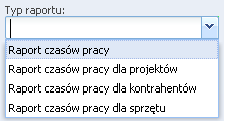 W dolnej części widoku listy czasów pracy znajduje się łączną sumę wszystkich godzin czasu trwania aktywności pracowników. Na podstawie utworzonych czasów pracy można wygenerować raport.