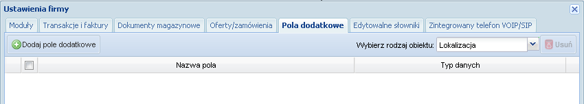 Zakładka Oferty/zamówienia Zakładka Oferty/zamówienia pozwala zarządzać ustawieniami ofert i zamówień.