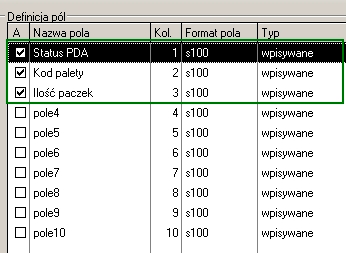 4. W programie WF-Mag naleŝy aktywować wybrane dla kolektorów pola dodatkowe oraz nadać im nazwy stosowne do kontekstu ich wykorzystania.