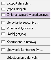 W kolumnie Wartość widoczne są informacje określające typ danego wymiaru. Typ wymiaru może mieć różny charakter: prawda\fałsz, kwotowy, tekstowy, daty czy słownikowy.