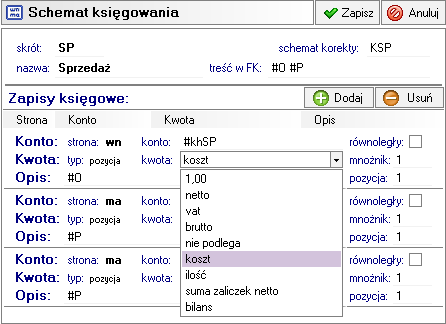 Jeżeli wybrano metodę 2 to aby uwzględnić koszt na dokumentach wystawionych przed konwersją do wersji Forte 2014, należy wykonać raport Obliczanie kosztów sprzedaży (Sprzedaż Wydruki Wybór wydruku).