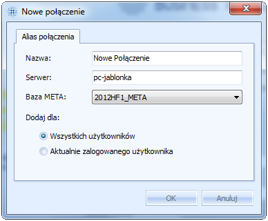 5. Zainstalować wersję kliencką na pozostałych komputerach. 6. Dodać nowe połączenie: a. Uruchomić aplikację w trybie administratora (prawy klik na ikonce aplikacji -> Uruchom jako Administrator). b.