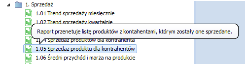 Rysunek 32 Wyszukiwarka raportów 4.1.3 Metoda drag&drop W obrębie dostępnego drzewa raportów istnieje możliwość jego modyfikacji poprzez metodę drag & drop.