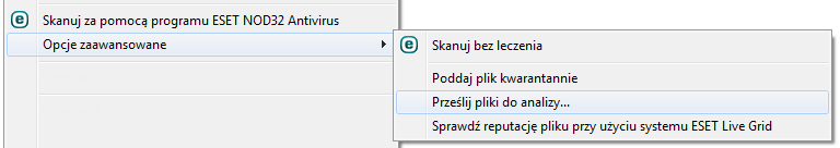 Ustawienia zaawansowane wybranie tej opcji powoduje wyświetlenie drzewa Ustawienia zaawansowane.