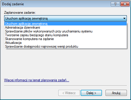 4.6.2.1 Tworzenie nowych zadań Aby utworzyć nowe zadanie w Harmonogramie, kliknij przycisk Dodaj lub kliknij prawym przyciskiem myszy i z menu kontekstowego wybierz opcję Dodaj.