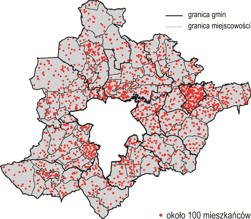 II. Uwarunkowania lokalizacji stref zwiększonej aktywności gospodarczej 1. SFERA DEMOGRAFICZNO-SPOŁECZNA 1.1. ROZMIESZCZENIE I STRUKTURY LUDNOŚCI W 2013 r.