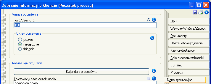 Należy pamiętać o podaniu nowej częstości wykonywania procesu.