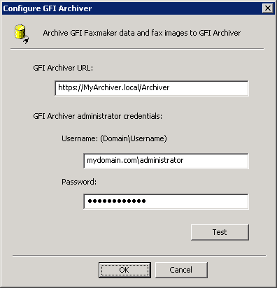 Zrzut ekranu 60: Konfigurowanie ustawień połączenia programu GFI Archiver 3.