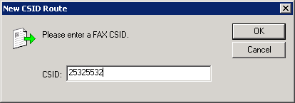 Zrzut ekranu 101: Tworzenie nowej trasy lnii 2. Wybierz linię telefoniczną faksu. 3. Kliknij przycisk OKi powtórz dla wszystkich linii faksów.