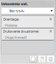 2. Podstawowe informacje o Drukowanie podstawowe użytkowaniu 49 1 2 Zmień ustawienia na odpowiednich kartach. Wprowadź nazwę pozycji w polu tekstowym Ustawienia wst.