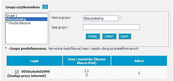 3. Nadanie uprawnieo 3.1. Bankowośd Elektroniczna KB24 Użytkownik z KBkartą w relacji głównej automatycznie otrzymuje uprawnienia do KB autodealing.