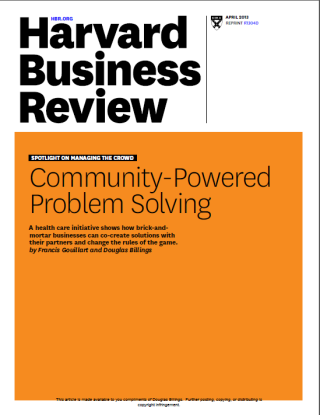 W kwietniu 2013 na łamach Harvard Business Review 1 opisana została koncepcja wspólnego tworzenia (co-creation) innowacji społecznych. Według niej proces składa się z czterech faz: 1.