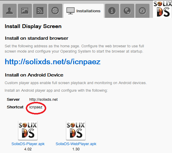 wpisz Shortcut code ze strony internetowej Installations/Install, potwierdź i ponownie